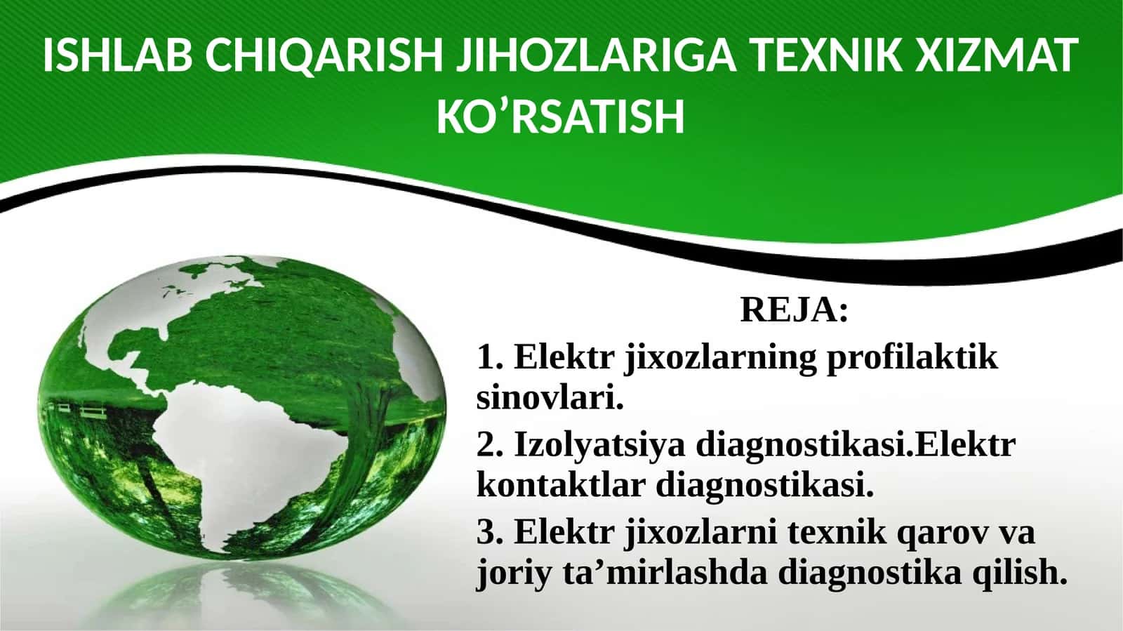 Elektrjixozlarning profilaktik sinovlari