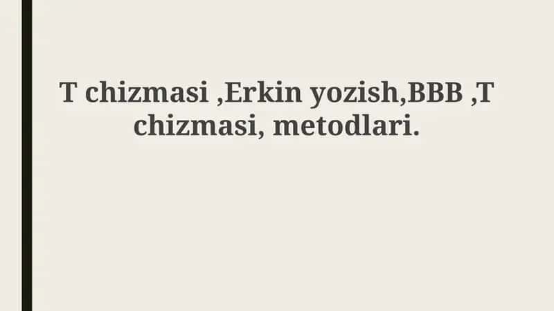T-jadval, Erkin Yozish va BBB