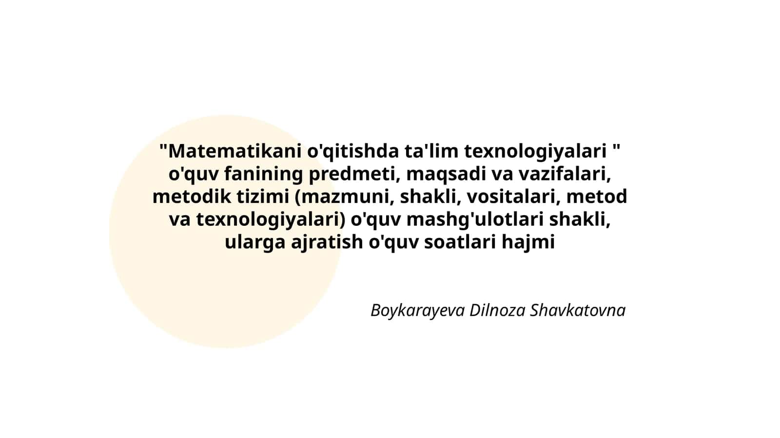 Matematikani o'qitishda ta'lim texnologiyalari