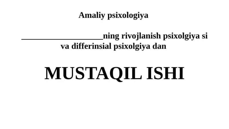 Psixik Taraqqiyotning Asosiy Bosqichlari