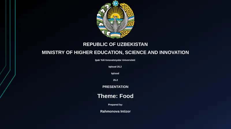 Food Presentation Iqtisod 25.2