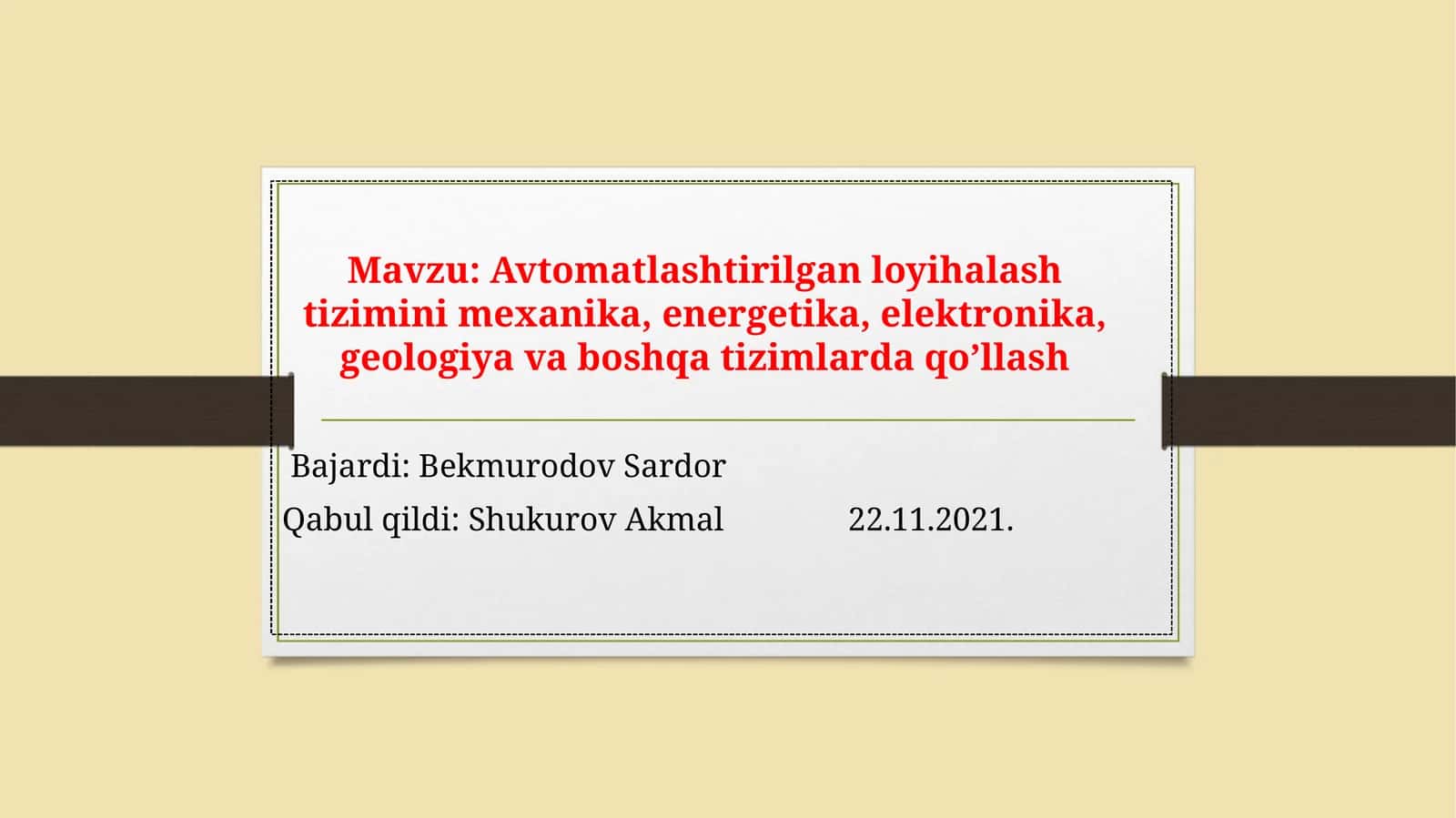 Avtomatlashtirilgan loyihalash tizimlari