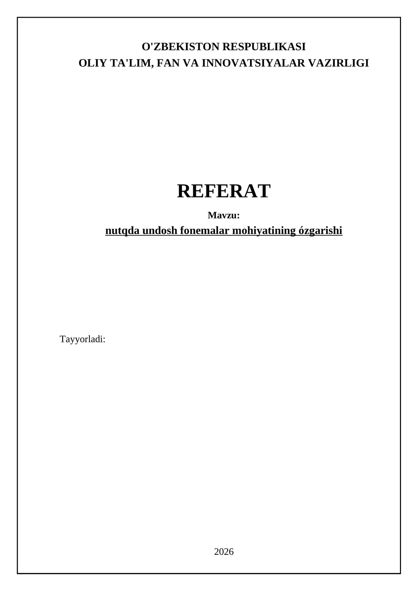 nutqda undosh fonemalar mohiyatining ózgarishi