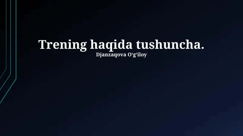 Trening tushunchasi