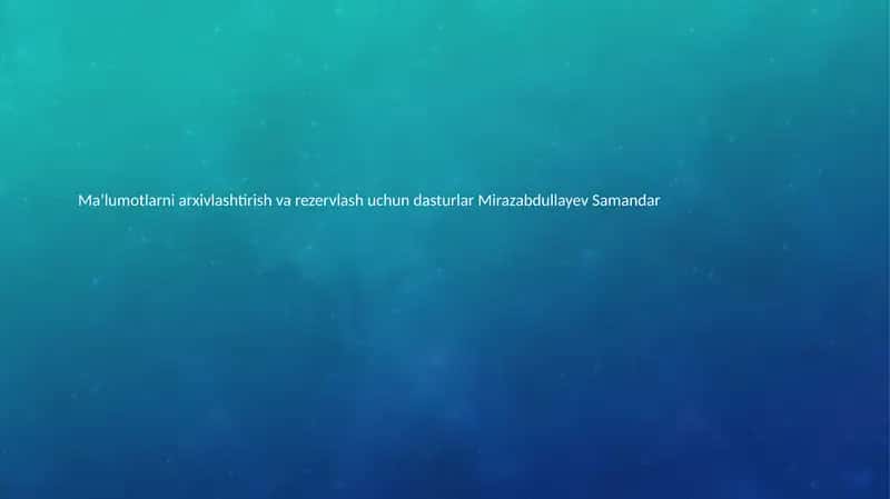 Mirazabdullayev Samandar