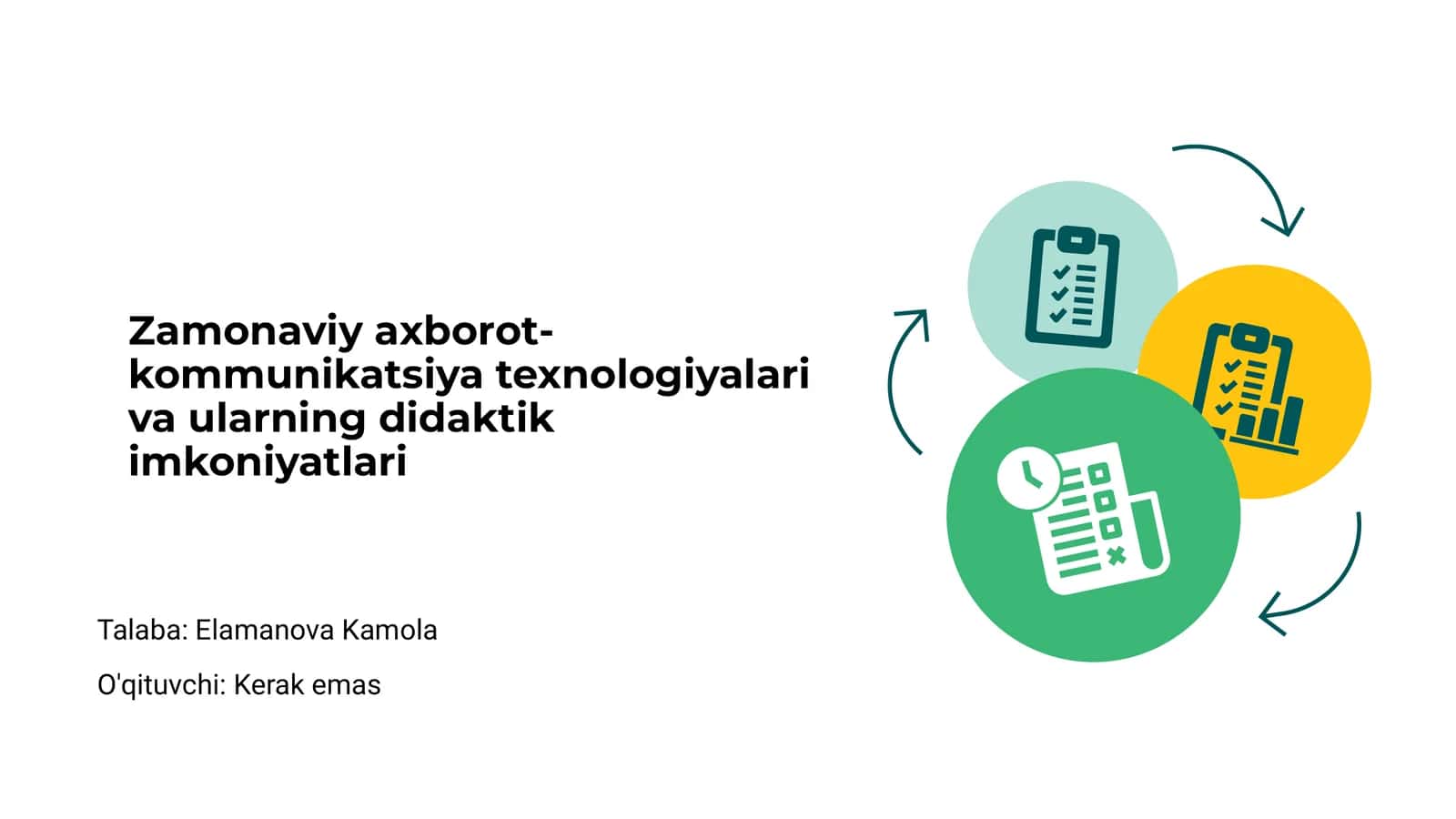 Zamonaviy axborot-kommunikatsiya texnologiyalari va ularning didaktik imkoniyatlari