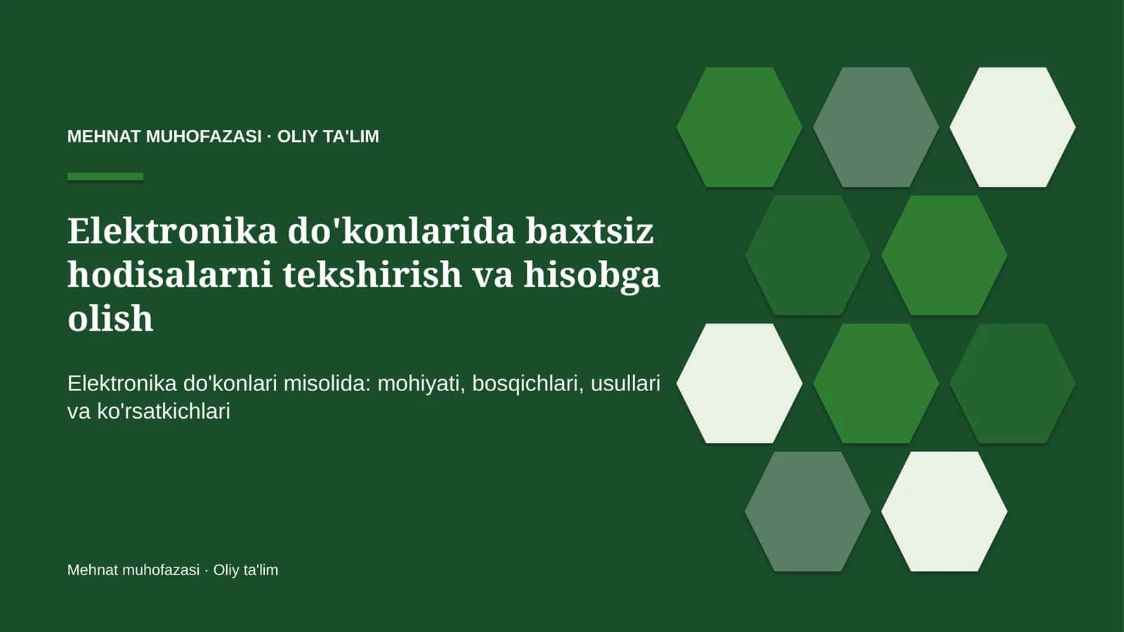 elektronika do'konlarida baxtsiz hodisalarni tekshirish va hisobga olish 1171
