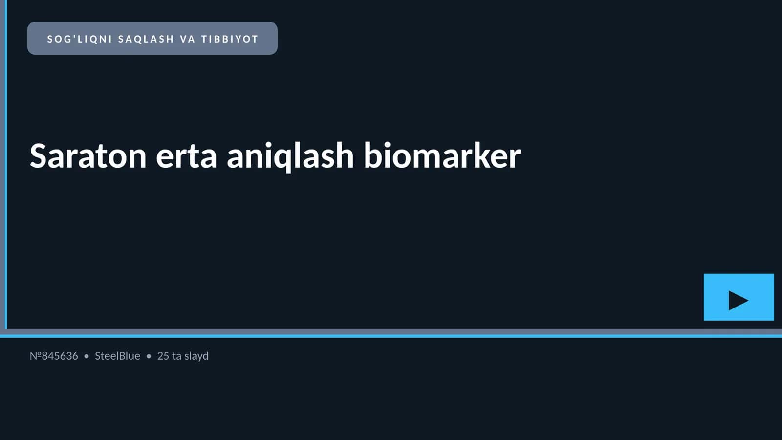 Saraton erta aniqlash biomarker