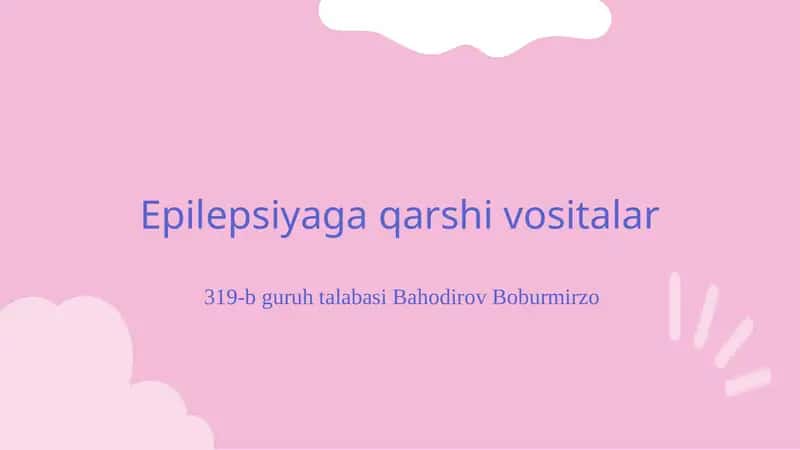 Epilepsiyaga qarshi vositalar
