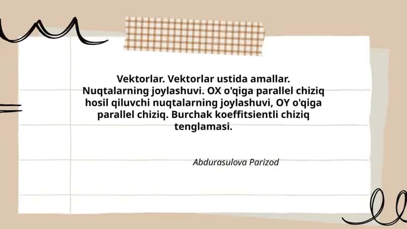 Vektorlar. Vektorlar ustida amallar