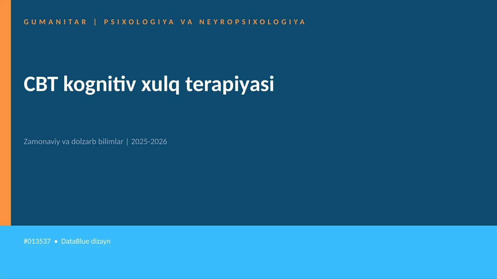 CBT kognitiv xulq terapiyasi
