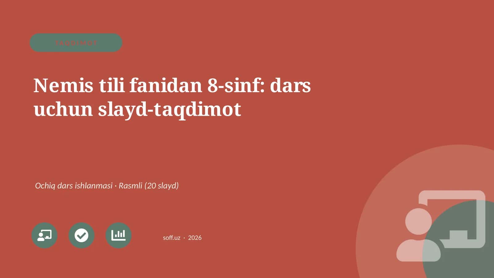 Nemis tili fanidan 8-sinf: dars uchun slayd-taqdimot