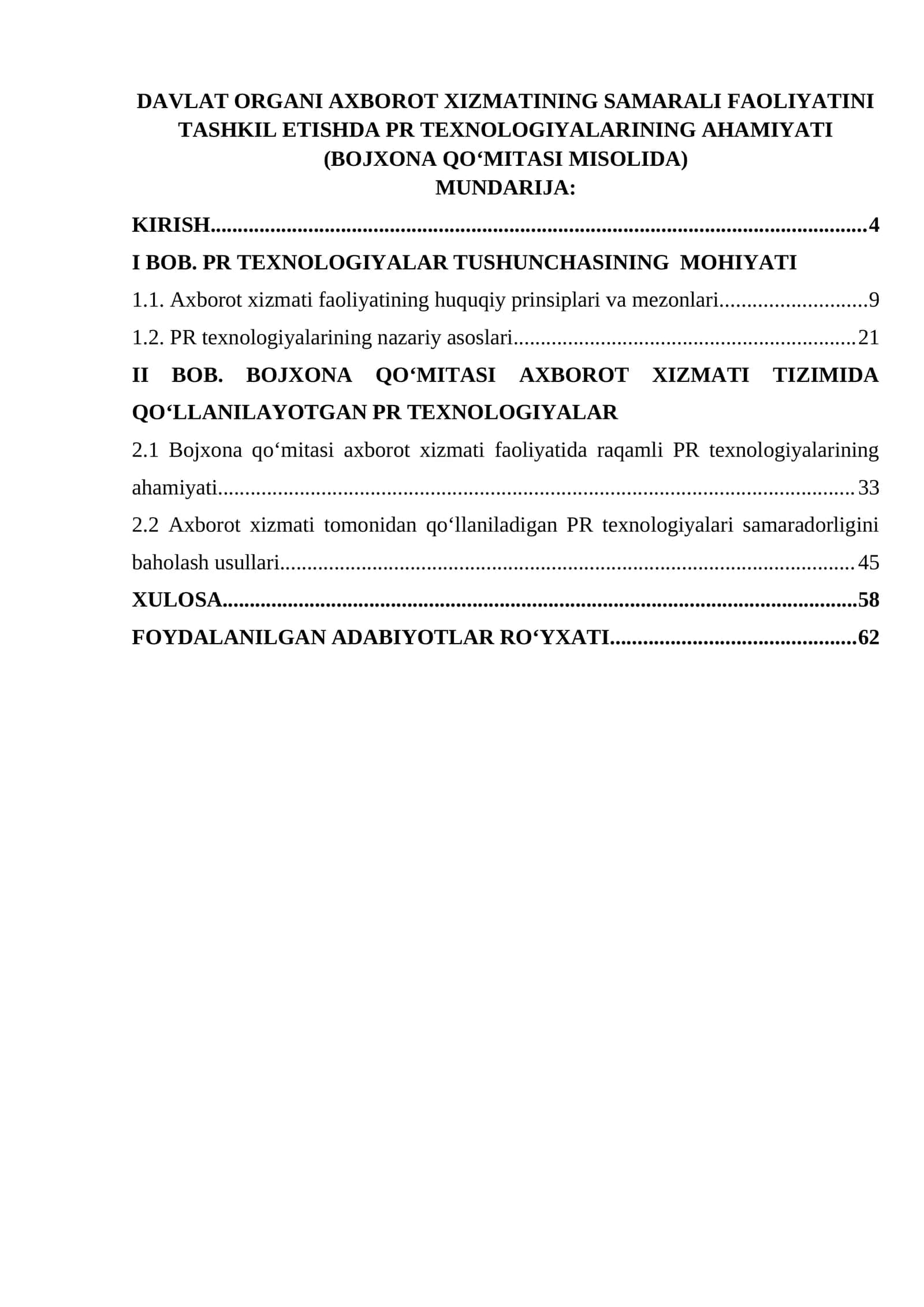 DAVLAT ORGANI AXBOROT XIZMATINING SAMARALI FAOLIYATINI TASHKIL ETISHDA PR TEXNOLOGIYALARINING AHAMIYATI (BOJXONA QOʻMITASI MISOLIDA)