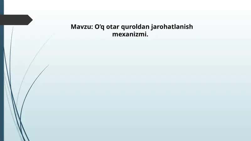 Oʻq otar quroldan jarohatlanish mexanizmi