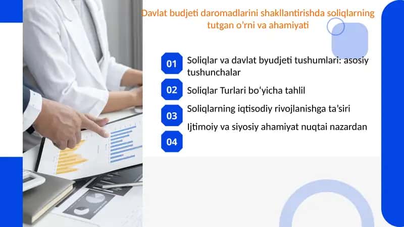 Davlat budjeti daromadlarini shakllantirishda soliqlarning tutgan o’rni va ahamiyati