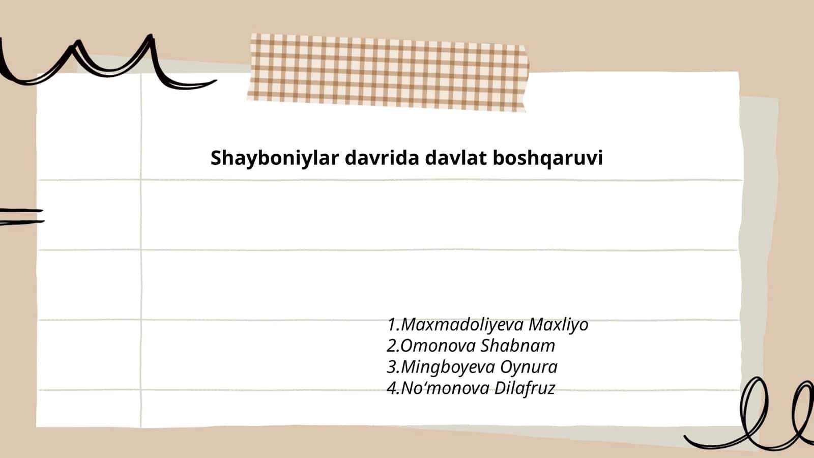 Shayboniylar davrida davlat boshqaruvi