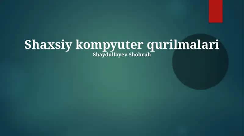 Shaxsiy kompyuter qurilmalari