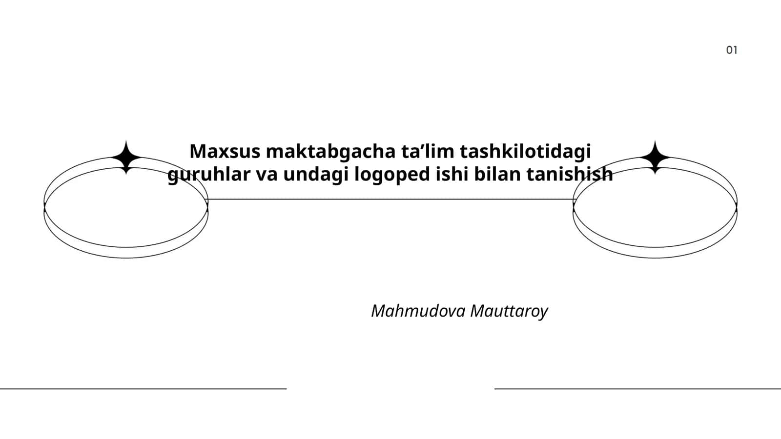 Maxsus maktabgacha ta’lim tashkilotidagi guruhlar va undagi logoped ishi bilan tanishish