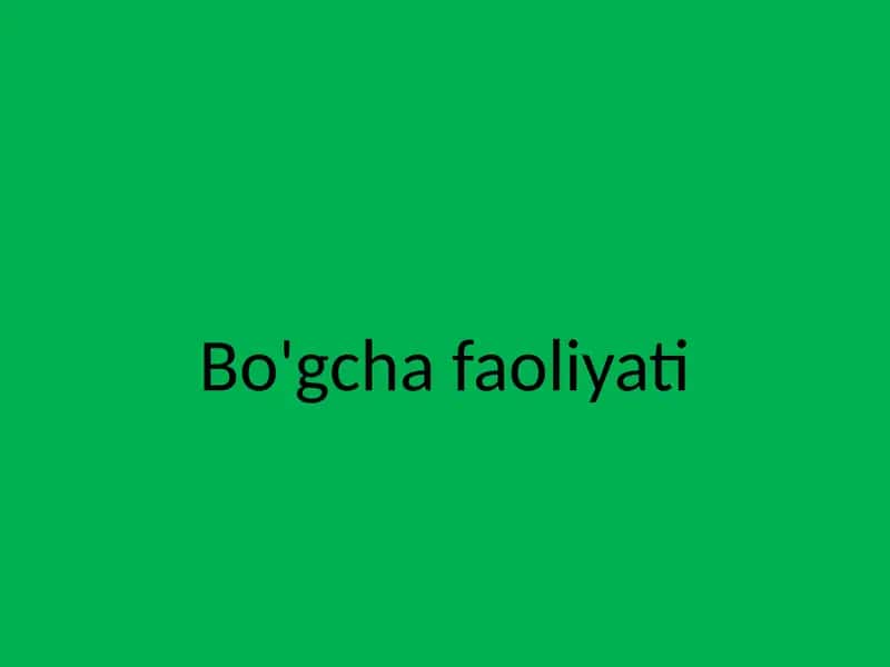 Bo'gchafaoliyati