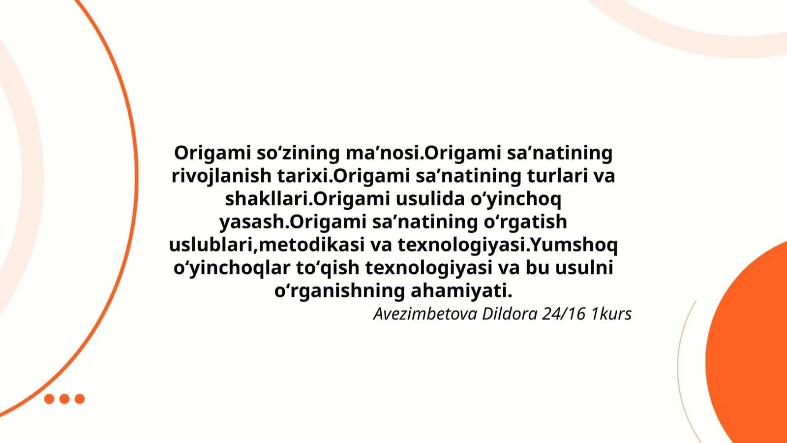 Origami saʼnatining turlari va shakllari