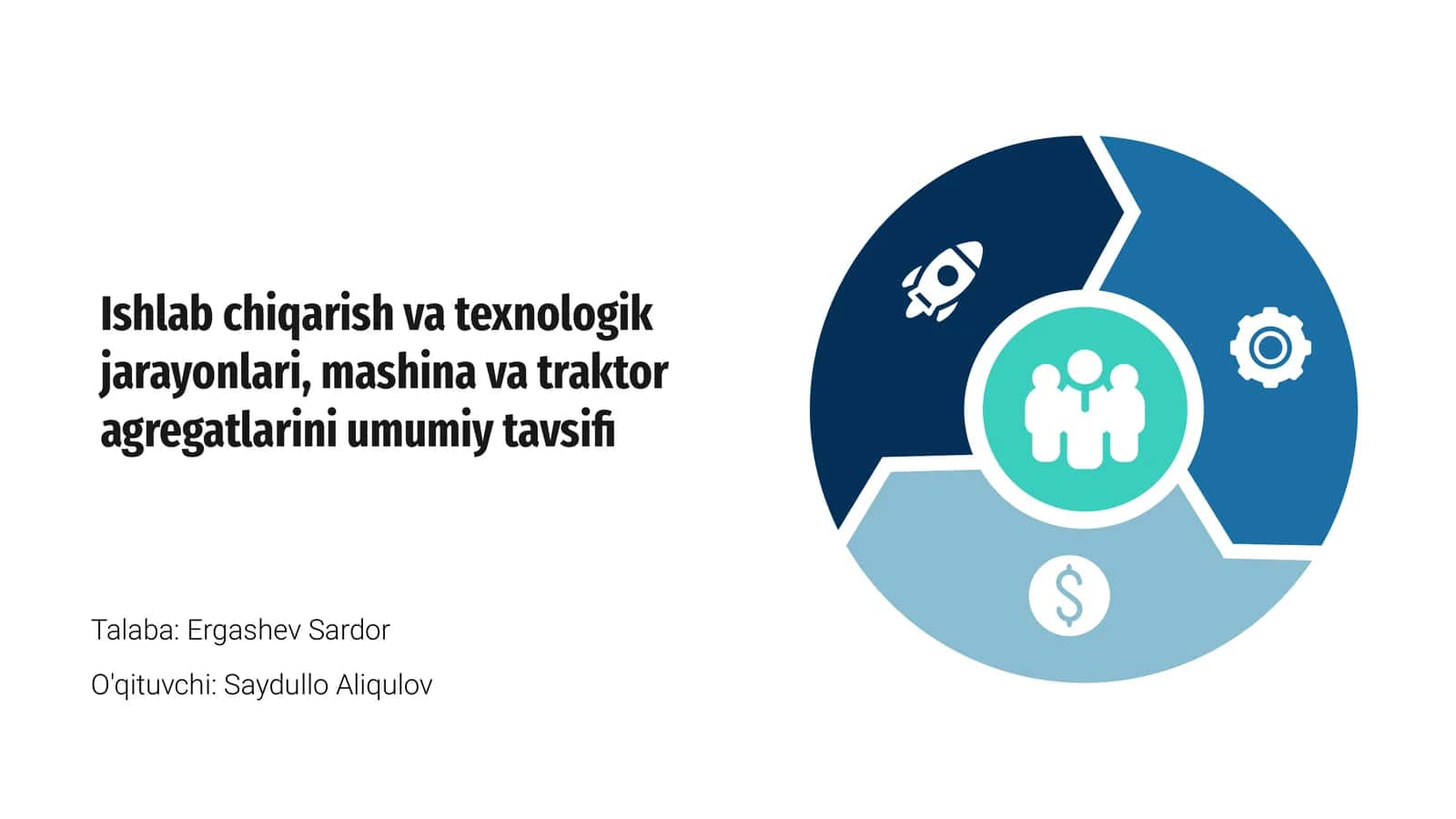 Ishlab chiqarish va texnologik jarayonlari, mashina va traktor agregatlarini umumiy tavsifi
