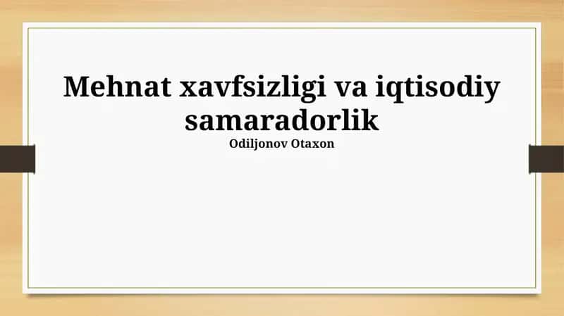 Xavfsizlikka Investitsiyalar va Uning Iqtisodiy Foydasi