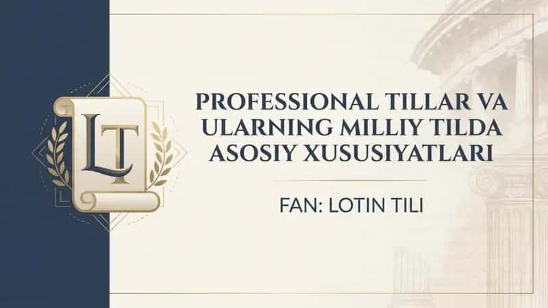 Professional tillar va ularning. Milliy. Tilda asosiy xususiyatlarii