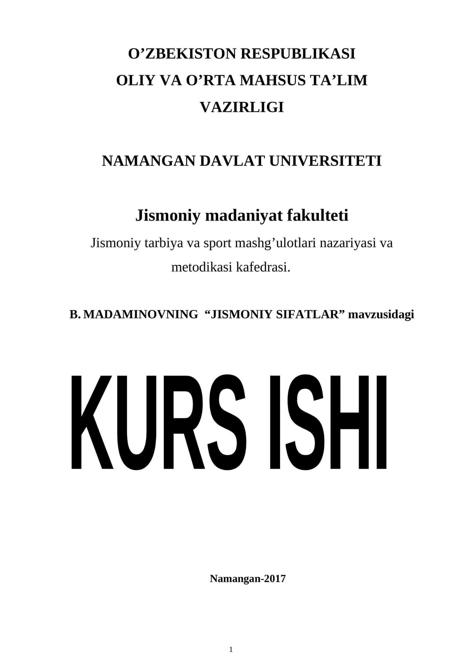 JISMONIY SIFATLAR