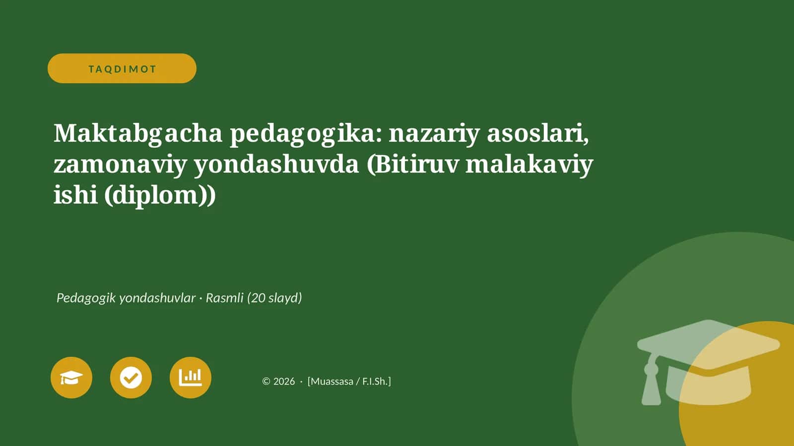 Maktabgacha pedagogika: nazariy asoslari, zamonaviy yondashuvda (Bitiruv malakaviy ishi (diplom))