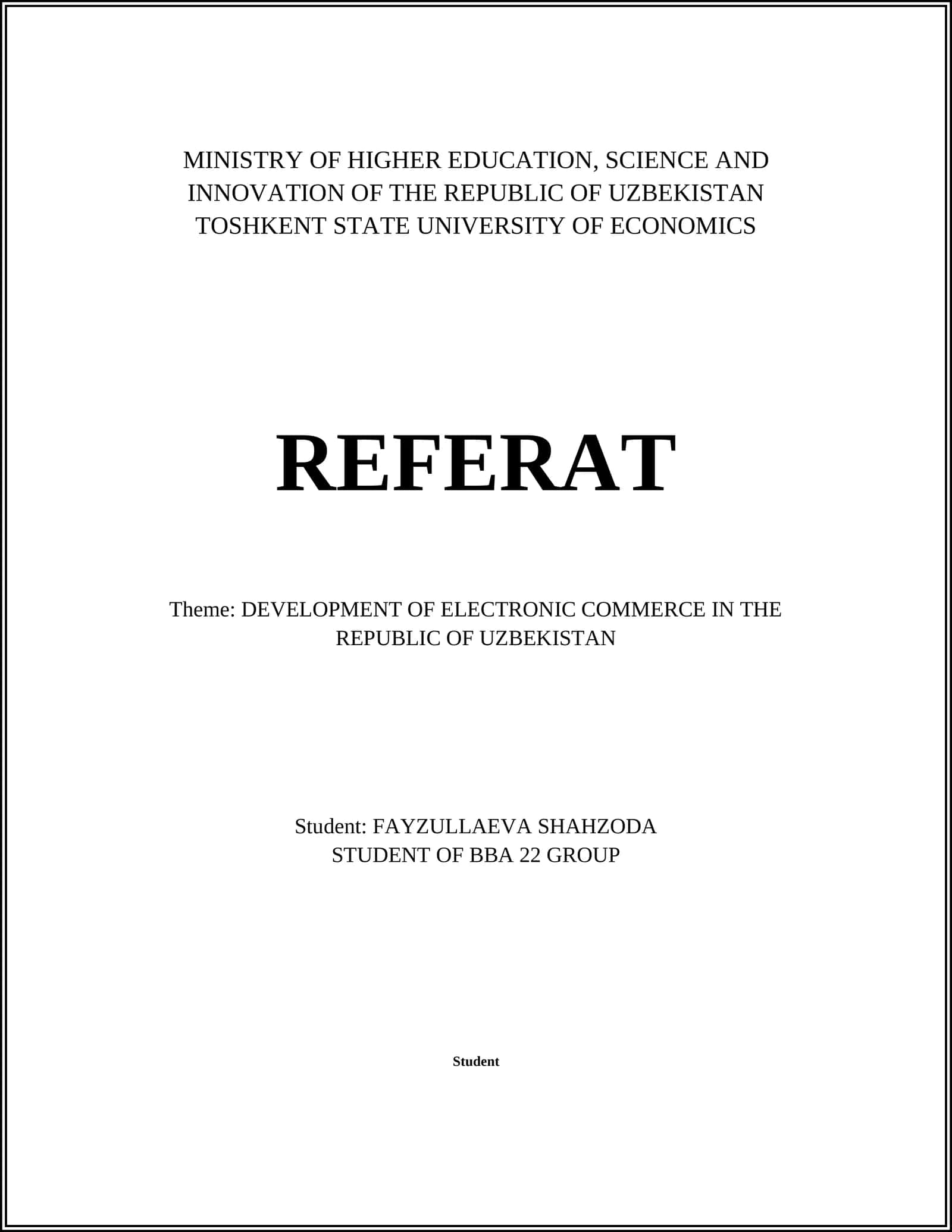 EVOLUTION OF ELECTRONIC COMMERCE IN UZBEKISTAN