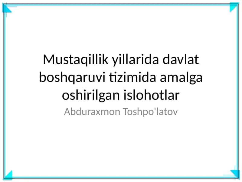 Davlat boshqaruvi tizimi