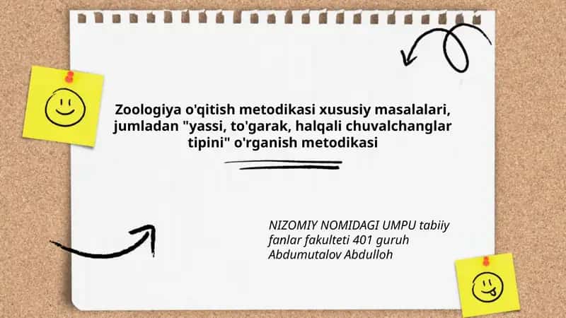 Zoologiya o'qitish metodikasi xususiy masalalari