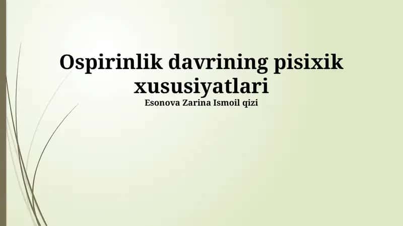 Tug'ruqdan keyingi davrning ruhiy xususiyatlari