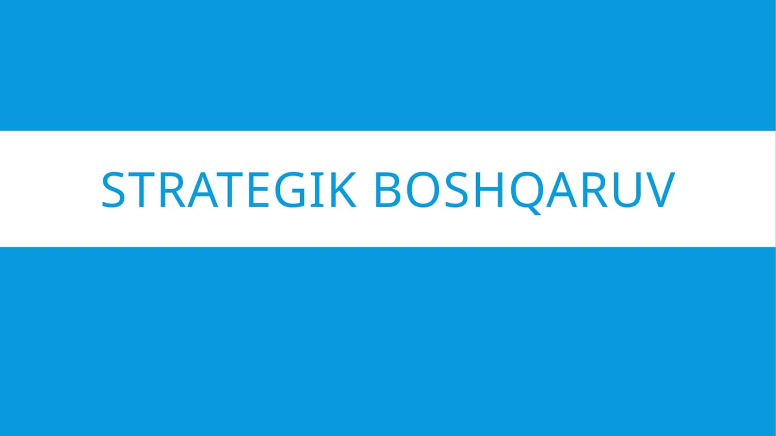 Strategik boshqaruv