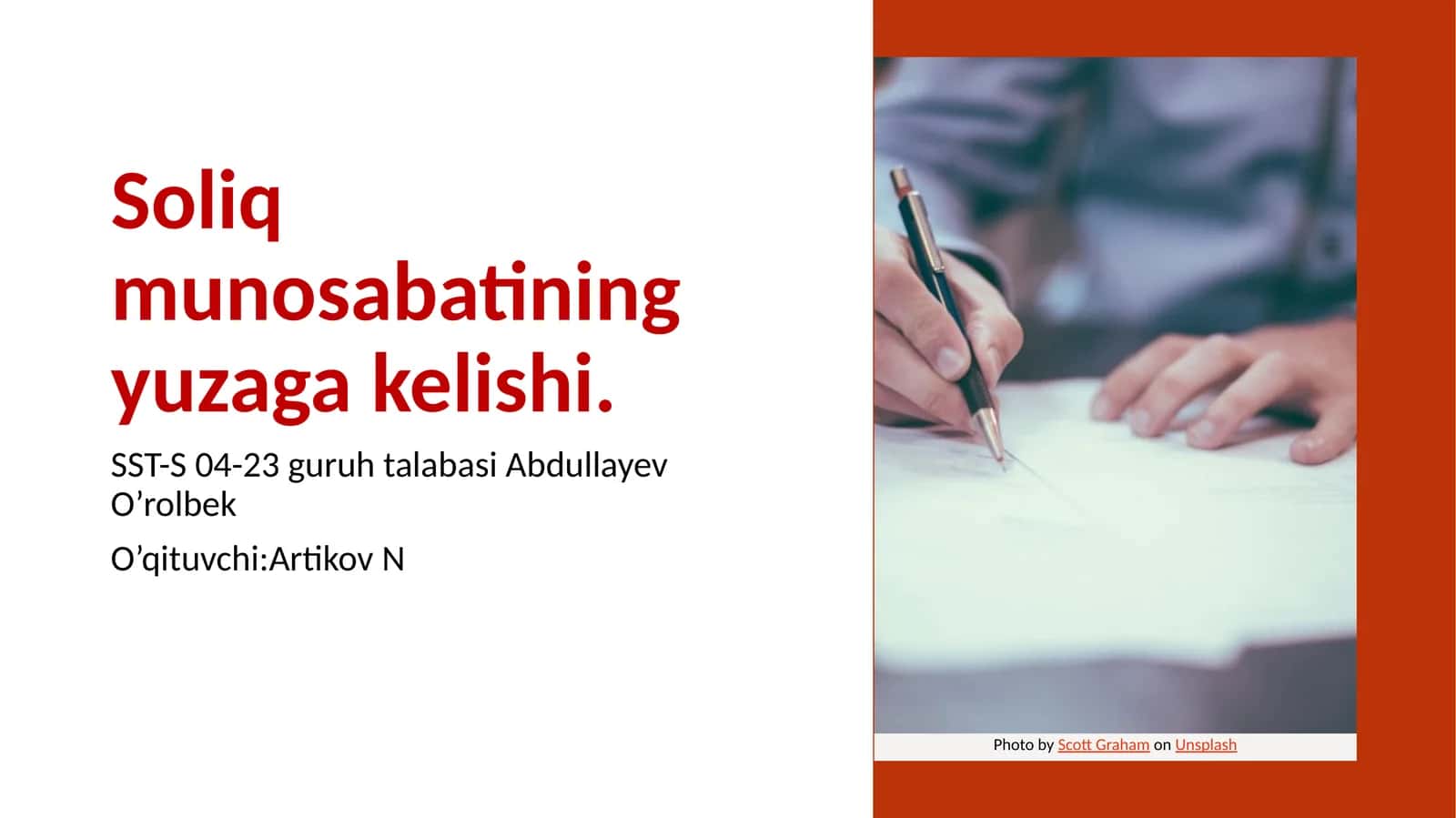 Soliq munosabatining yuzaga kelishi