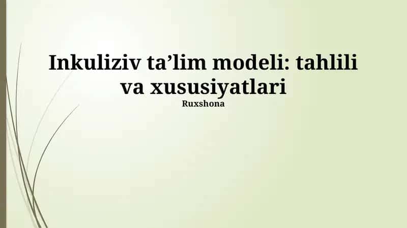 Inkuliziv taʼlim modeli: tahlili va xususiyatlari