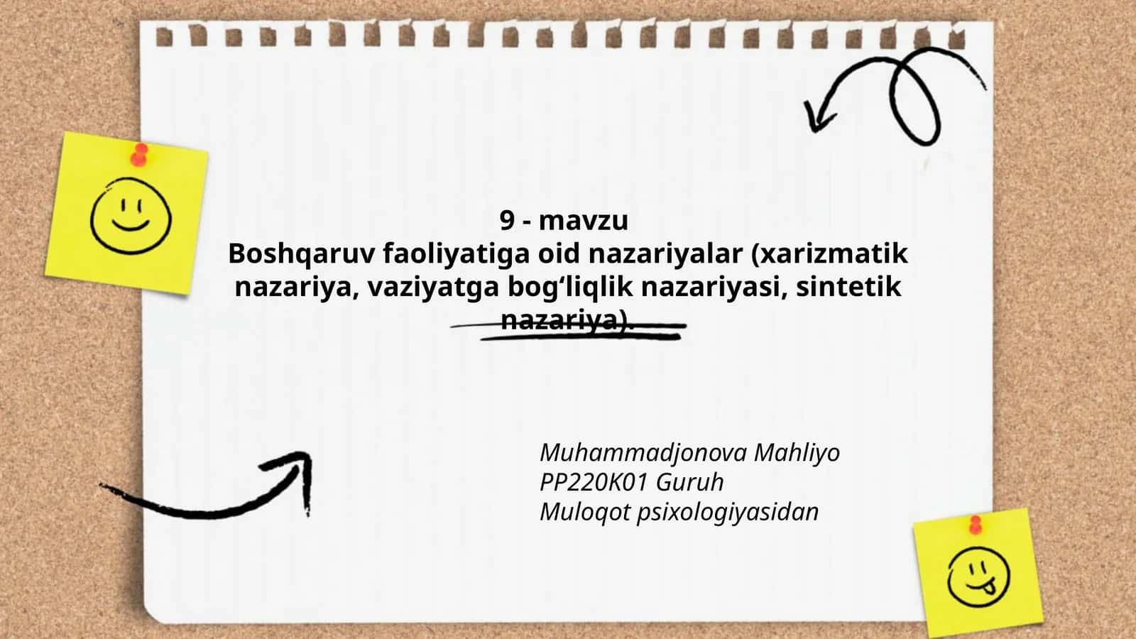 Boshqaruv Faoliyatiga oid Nazariyalar