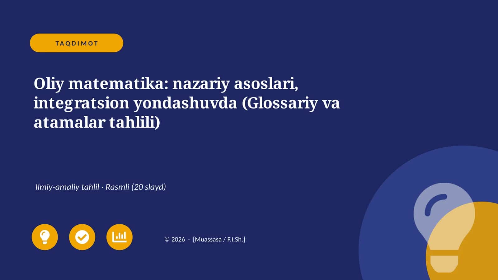 Oliy matematika: nazariy asoslari, integratsion yondashuvda (Glossariy va atamalar tahlili)