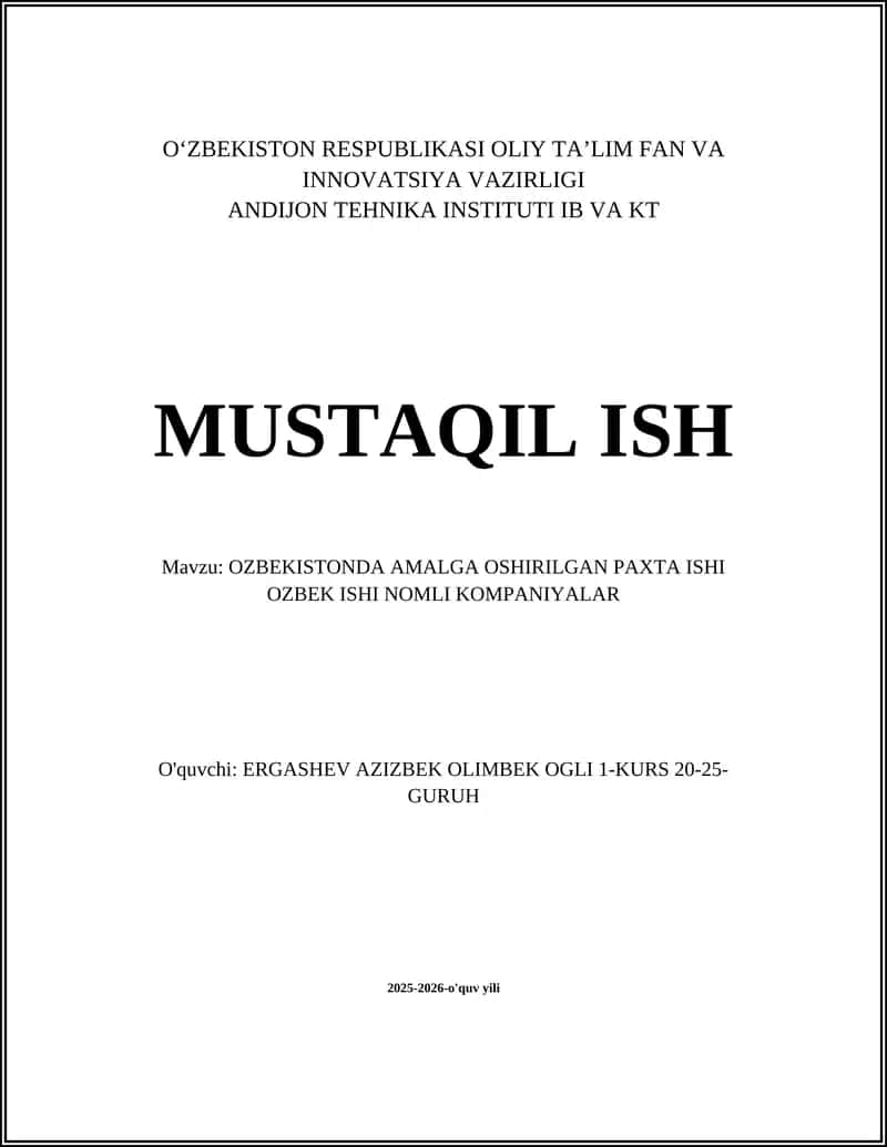 O'zbek ishi nomli kompaniyalarning tarixi va tashkil topishi