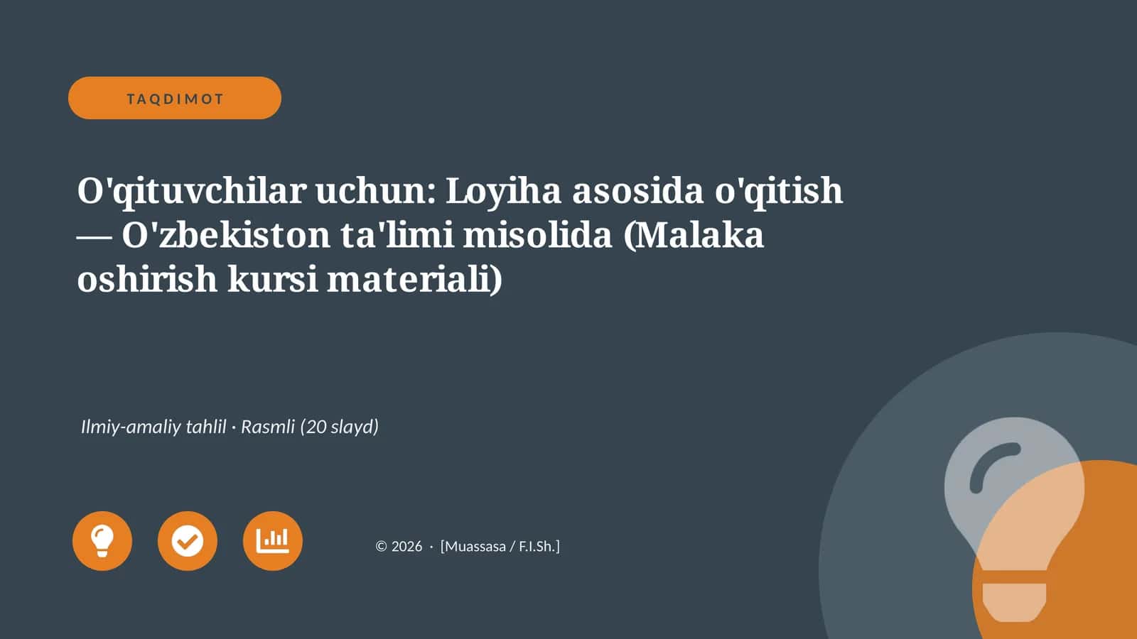 O'qitish Loyihasi
