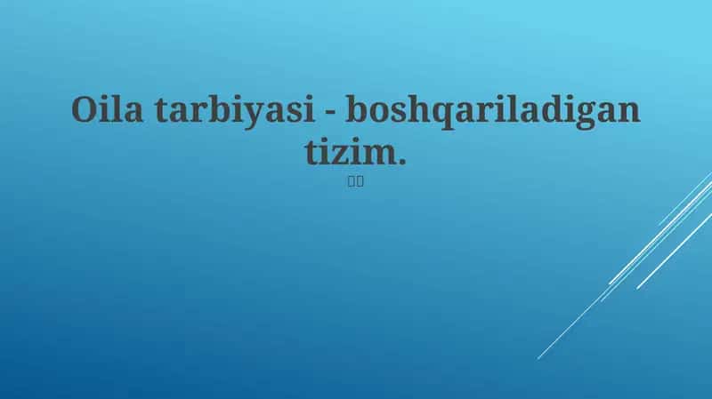 Oila Tarbiyasi