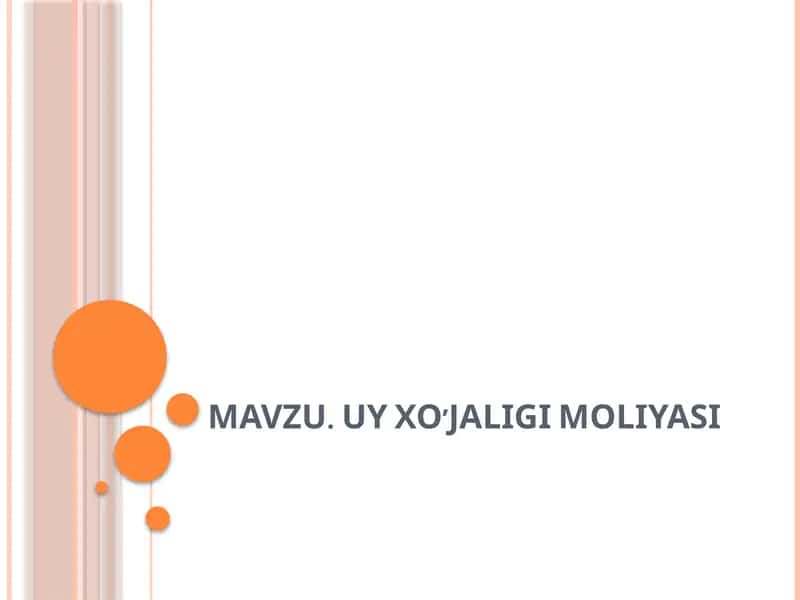 Uy xo’jaligi moliyasi