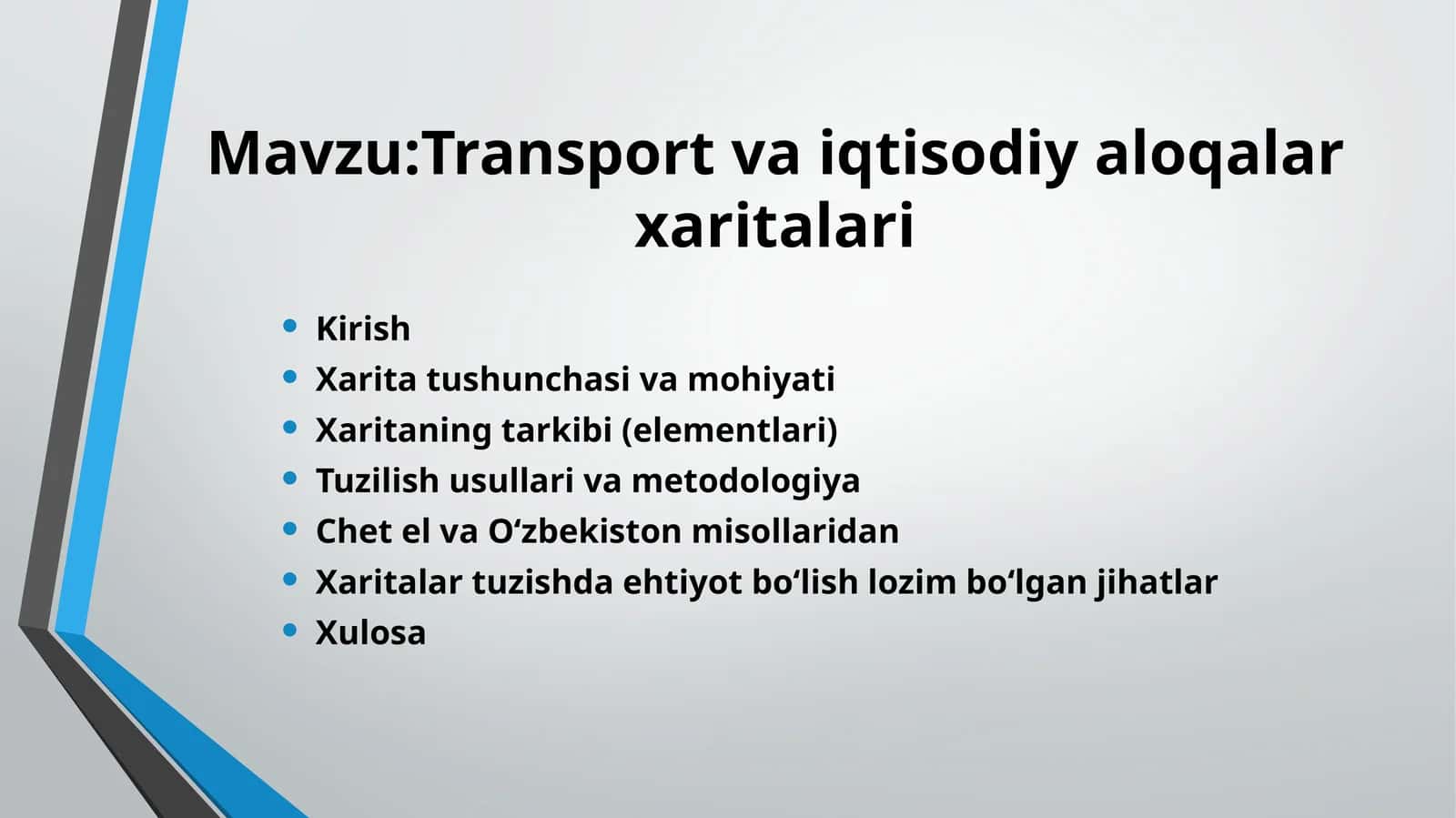 Transport va iqtisodiy aloqalar xaritalari