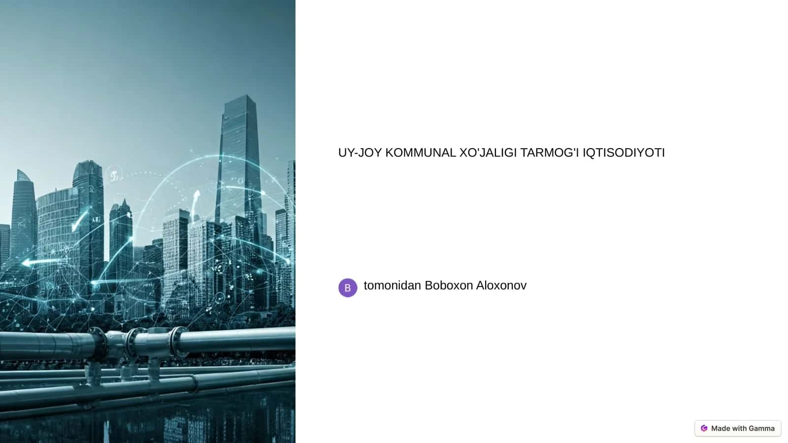 UY-JOY KOMMUNAL XО'JALIGI TARMOG'I IQTISODIYOTI