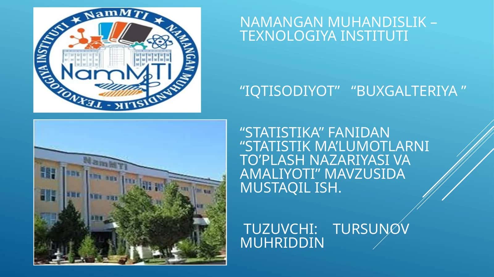 Statistik ma’lumotlarni to’plash nazariyasi va amaliyoti