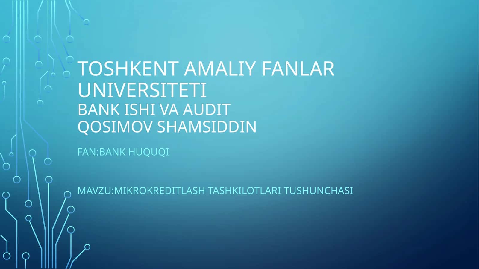 MIKROKREDITLASH TASHKILOTLARI TUSHUNCHASI