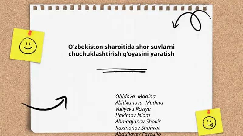 Shor suvlarni chuchuklashtirish g'oyasi