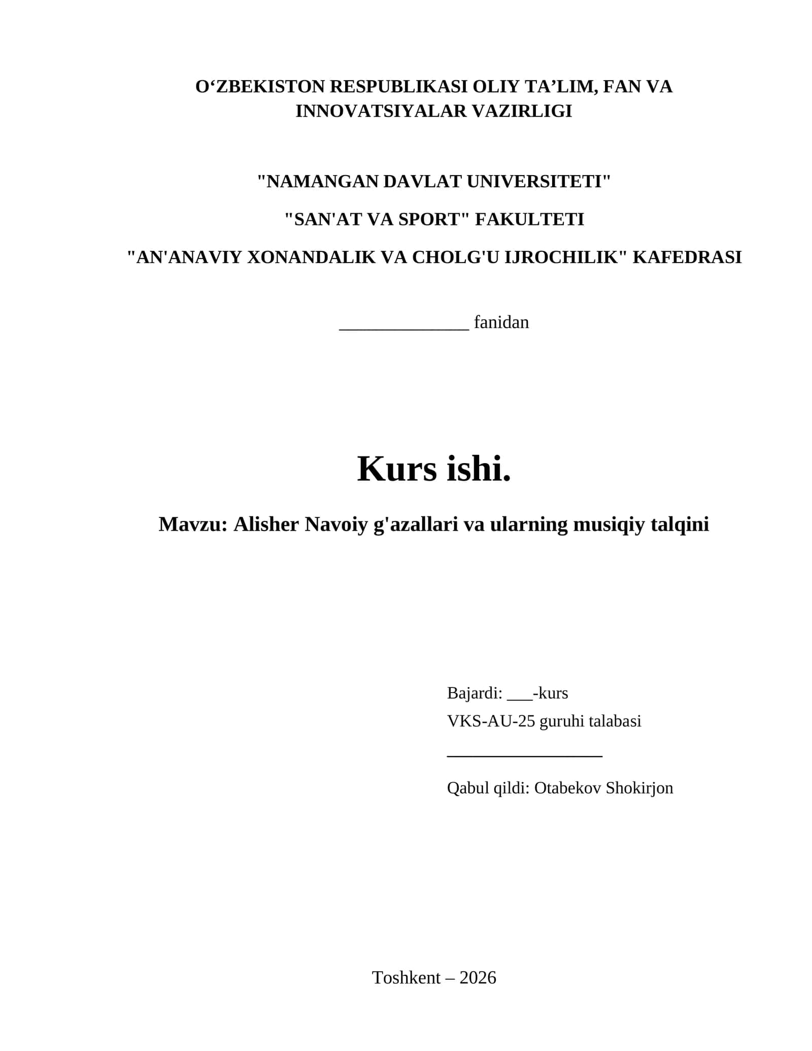 Alisher Navoiy g'azallari va ularning musiqiy talqini