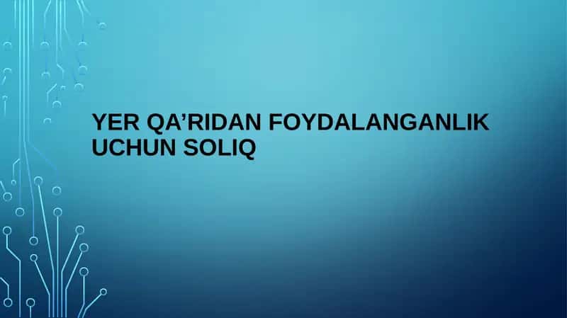 Soliq va soliqqa tortish fanidan