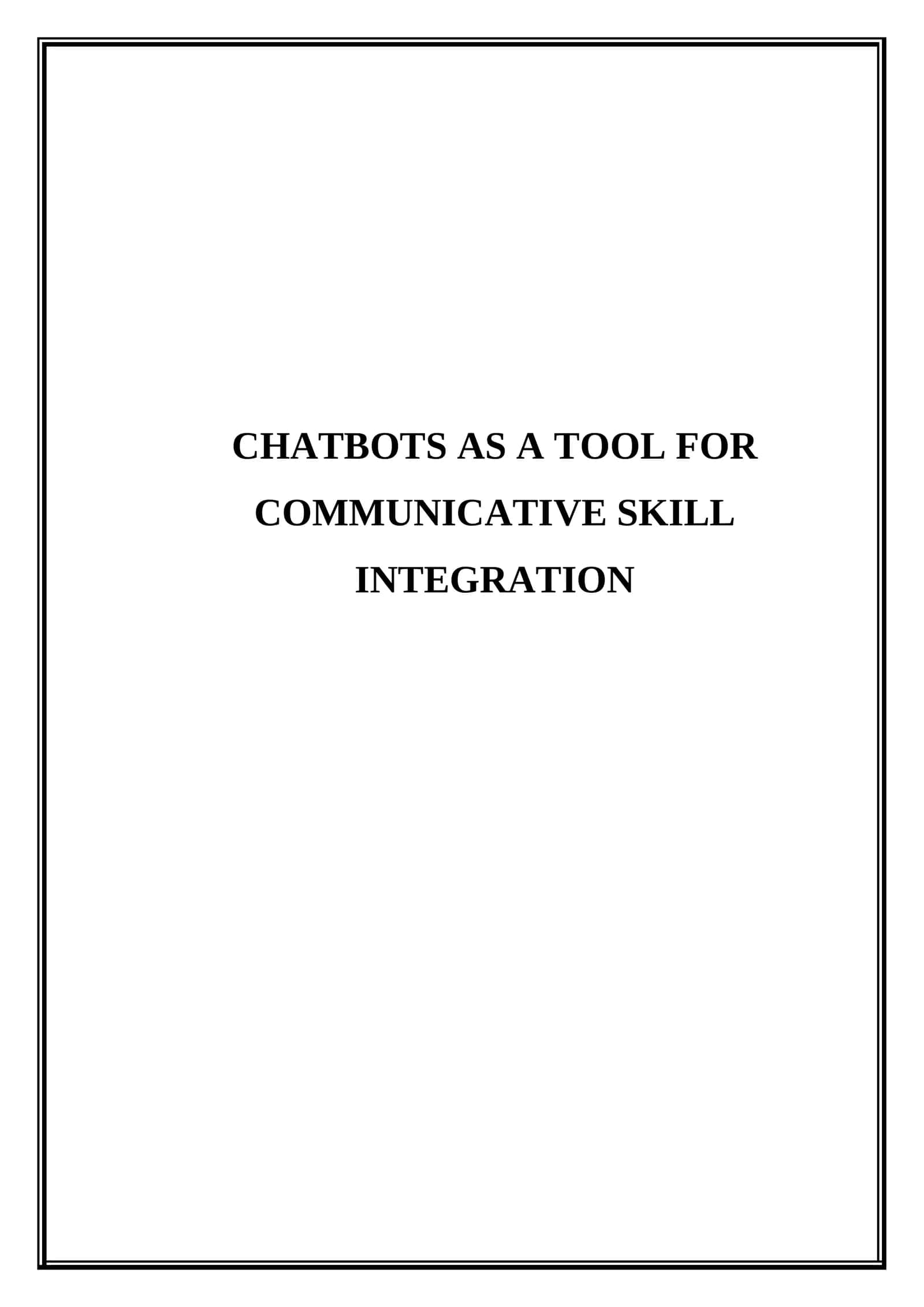 Chatbots as a tool for communicative skill integration